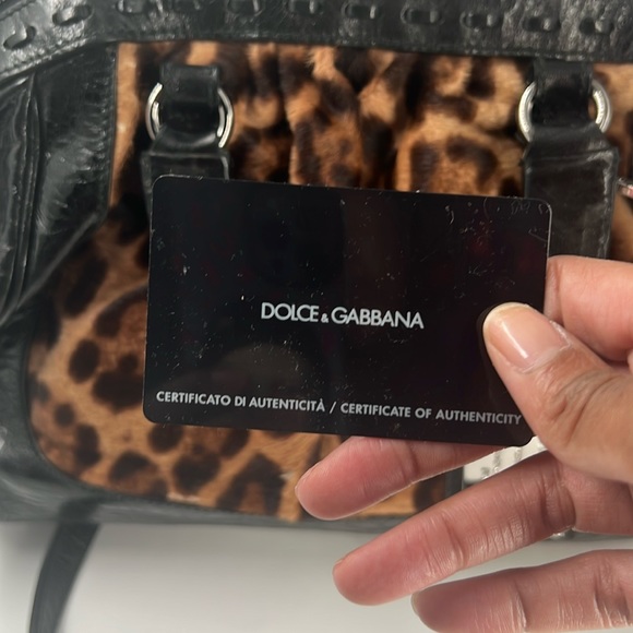 Dolce and Gabbana leather and ponyhair satchel. - Picture 4 of 7